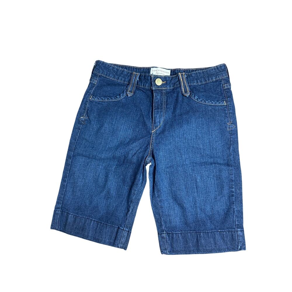 vintage Levi Strauss Signature White Tag Denim Shorts Size 8 30W Stretch
